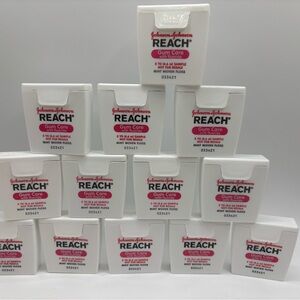 Lot 13 REACH Johnson & Johnson GUM CARE W/ Fluoride Mint Woven Dental Floss 5yds